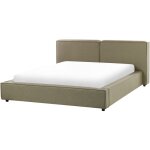 Beliani - lit double en tissu 160 x 200 cm rembourré sommier à lattes vert linards Beliani - lit double en tissu 160 x 200 cm rembourré sommier à lattes vert linards