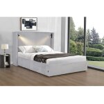 Habitat et jardin - lit double en velours côtelé avec coffre et lampe intégré 'cortina' - 140 x 190 cm ... Habitat et jardin - lit double en velours côtelé avec coffre et lampe intégré 'cortina' - 140 x 190 cm ...