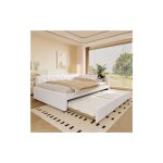 Lit enfant 140x200cm, canap - lit, lit double avec lit gigogne, clairage led et port usb, tissu en ...