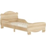 Lit pour enfant 3 - 6 ans design ourson - sommier � lattes inclus - barri�res de s�curit� - effet bois ...
