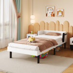 Lit enfant 90 x 200 cm avec sommier, lit simple aux formes mignonnes, lit 90x200 avec sommier � lattes ...