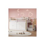 Coiffeuse modfu avec miroir, luminosit� r�glable, commode, mdf, blanc - 120 x 45 x 80 cm, 4 tiroirs (sans ...