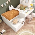 Hauss spole - lit enfant 90x200 cm, lit simple avec bureau + tiroir, convient aux garçons et aux filles, ... Hauss spole - lit enfant 90x200 cm, lit simple avec bureau + tiroir, convient aux garçons et aux filles, ...