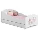 Lit enfant anna avec tiroir 160x80 fille avec licorne