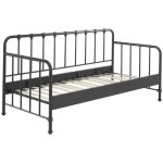 Drawer - lit enfant banquette en mtal 90x200cm - noir - atticora