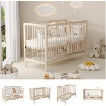 Lit enfant b�b� 140x60 cm, convertible cododo / chevalet / bureau, hauteur r�glable, bois �pic�a, sans ...