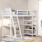 Lit enfant bois massif, lit mezzanine avec bureau, lit superposé simple mezzanine avec échelle, cadre ... Lit enfant bois massif, lit mezzanine avec bureau, lit superposé simple mezzanine avec échelle, cadre ...