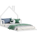 Idimex - lit enfant eloa type montessori, couchage 90x200 cm, en pin massif lasuré blanc Idimex - lit enfant eloa type montessori, couchage 90x200 cm, en pin massif lasuré blanc