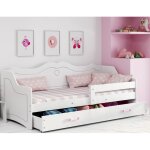 Lit enfant �volutif 80x160 cm ? barri�re de s�curit� r�versible ? tiroir de rangement ? cadre en bois ...