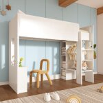 Lit enfant, lit mezzanine lit simple 90 x 200 cm, lit polyvalent 3 en 1 en bois avec rangements, armoire, ... Lit enfant, lit mezzanine lit simple 90 x 200 cm, lit polyvalent 3 en 1 en bois avec rangements, armoire, ...