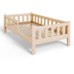 Lit enfant pini 160x80 en bois non verni - naturel