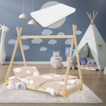 Ml - design - lit d'enfant tipi 70 x 140 cm naturel avec matelas à mousse froide hypoallergénique et ... Ml - design - lit d'enfant tipi 70 x 140 cm naturel avec matelas à mousse froide hypoallergénique et ...