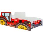 Lit enfant voiture tracteur 160x80, avec matelas et sommier, multicolore pour gar�on, pour chambre d'enfant ...