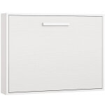 Lit escamotable horizontal 80x190 - optima - coffrage blanc - fa�ade rouge