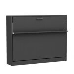 Lit escamotable horizontal multimo couchage 140x200cm anthracite