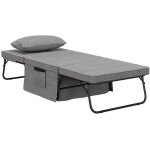 Lit escamotable simple 4 en 1 - fauteuil, pouf, lit avec matelas 8cm - 5 hauteurs r�glables - structure ...