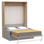 Lit escamotable vertical canap multimo sofa couchage 140x200cm chne