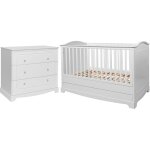Lit évolutif 70x140 et commode 3 tiroirs bellamy royal - blanc Lit évolutif 70x140 et commode 3 tiroirs bellamy royal - blanc