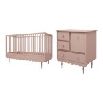 Lit évolutif 70x140 et commode 3 tiroirs wood luck babushka rose Lit évolutif 70x140 et commode 3 tiroirs wood luck babushka rose