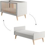 Lit évolutif 70x140 pinio swing gris et bois Lit évolutif 70x140 pinio swing gris et bois