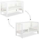 Lit volutif 70x140 sommier inclus littlesky by klups olivia blanc