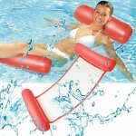 Lit flottant hamac d'eau gonflable chaise longue de salon confortable portable flotteur piscine plage ...