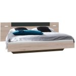 Wimex - lit futon avec éclairage led angie couchage 140 x 200 cm chêne hickory et graphite Wimex - lit futon avec éclairage led angie couchage 140 x 200 cm chêne hickory et graphite