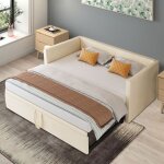Lit gigogne 90 / 180x200 cm, lit capitonn, canap convertible, velours, sommier  lattes, canap - lit ...