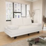 Tanant - lit gigogne 90x200 cm, lit rembourr avec sommier  lattes, 2 coussins d'accoudoirs, convertible ...