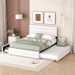 Lit gigogne pour adulte et enfant 140 x 200cm & 90 x 190cm - lit plate - forme extensible avec 2 tiroirs ... Lit gigogne pour adulte et enfant 140 x 200cm & 90 x 190cm - lit plate - forme extensible avec 2 tiroirs ...