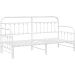 Cadre de lit de jour avec tte de lit blanc 80 x 200 cm acier vidaxl