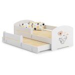 Lit gigogne blanc lou - elephant orange - 2 x 160 cm x 80 cm
