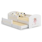 Lit gigogne blanc lou - f�e rose - 2 x 160 cm x 80 cm