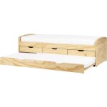 Lit gigogne en bois de pin pour enfants 90 x 200 cm tiroirs de rangement coulissant bois clair petiville ... Lit gigogne en bois de pin pour enfants 90 x 200 cm tiroirs de rangement coulissant bois clair petiville ...
