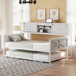 Gutent - lit gigogne multifonction 90x200 cm - avec prises �lectriques et usb int�gr�es - blanc