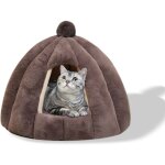 Lit de grotte pour chat, lit de coussin de chat lavable, igloo de chat en peluche doux et confortable(s, ...