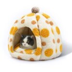 Lit de grotte pour chat niche chat interieur lit pour animaux de compagnie tente pour chat - 41x41x45cm ...