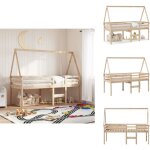 Vidaxl - lit haut sans matelas 75x190 cm bois de pin massif - lit enfant - lit surlev - lit cabane ...