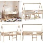 Vidaxl - lit haut sans matelas 75x190 cm bois de pin massif - lit enfant - lit surlev - lit cabane ...