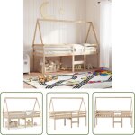 The living store - lit haut sans matelas 90x200 cm bois de pin massif - lit enfant - lit surlev - lit ...