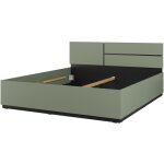 Lit havana 180x200 cm ? coloris vert sauge et noir ? lit design moderne pour chambre adulte