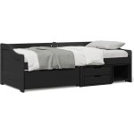 Lit de jour avec 3 tiroirs sans matelas irun noir 90x200 cm vidaxl