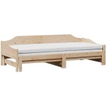 Lit de jour et lit gigogne sans matelas 90x190 cm bois massif vidaxl