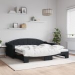 Lit de jour avec lit gigogne - canapé - lit noir 90x190 cm tissu 401363 Lit de jour avec lit gigogne - canapé - lit noir 90x190 cm tissu 401363