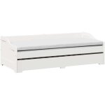 Vidaxl - lit de jour avec gigogne sans matelas irun blanc 90x200 cm Vidaxl - lit de jour avec gigogne sans matelas irun blanc 90x200 cm