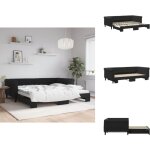 Lit de jour avec gigogne sans matelas noir 100x200 cm - canap convertible - lit deux places - lit tiroir ...