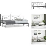 Lit de jour et lit gigogne sans matelas noir 90x190 cm acier - lit de jour avec lit gigogne - lits de ...