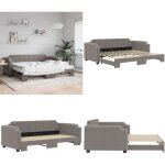 Vidaxl - lit de jour avec lit gigogne taupe 100x200 cm tissu - canap convertible - lit deux places - ...