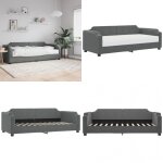 Lit de jour avec matelas gris fonc� 80x200 cm tissu - canap� lit - lit deux places - lit convertible ...