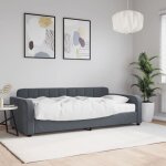 Lit de jour avec matelas gris fonc� 90x200 cm velours vidaxl